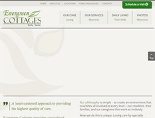 Tablet Screenshot of evergreencottages.com